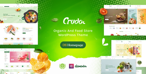 Crudo – Organic and Food Store WordPress Theme with AI