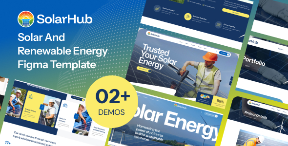 SolarHub - Solar & Renewable Energy Figma Template