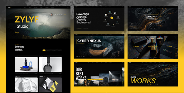 Zylyf – Premium Brutalist Portfolio & Agency HTML Template product preview