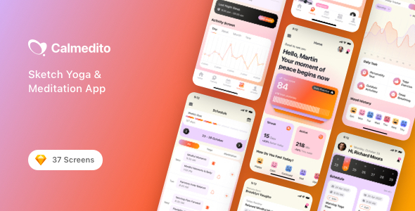 Calmedito - Sketch Yoga & Meditation App