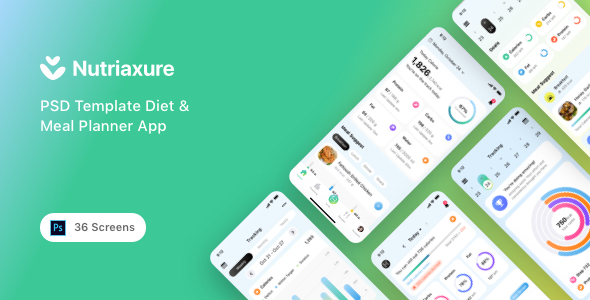 Nutriaxure - PSD Template Diet & Meal Planner App