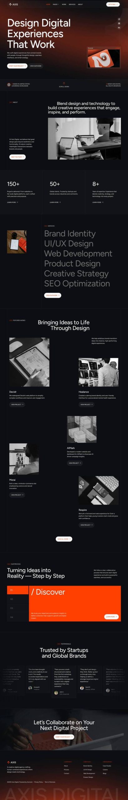 Axis - Creative Digital Agency & Portfolio Elementor Template Kit