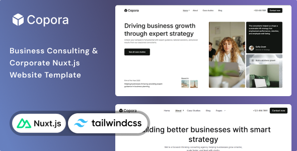 Copora - Business Consulting Nuxt.js 4 & Tailwind CSS 4  Template