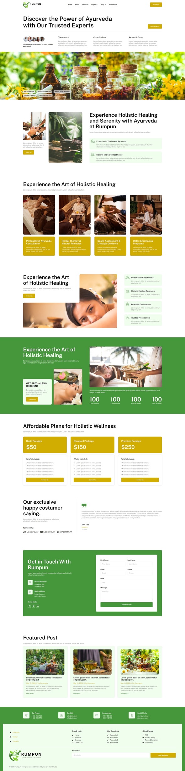 Rumpun - Ayurveda Treatment Elementor Pro Template Kit