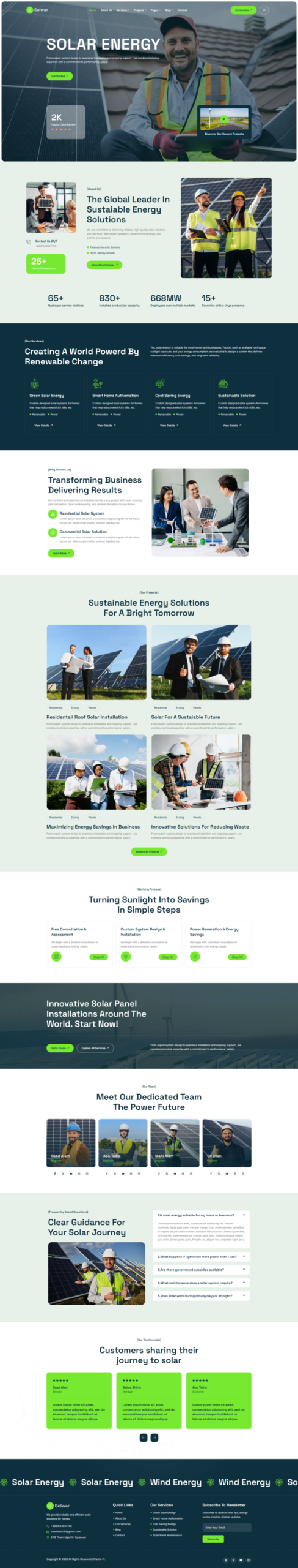 Solwar - Solar & Renewable Energy Elementor Template Kit