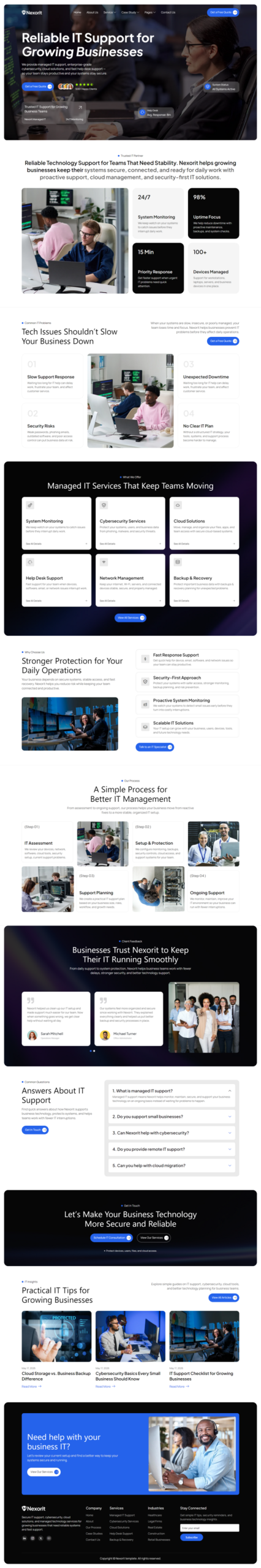 Nexorit – IT Services & Managed IT Support Elementor Template Kit