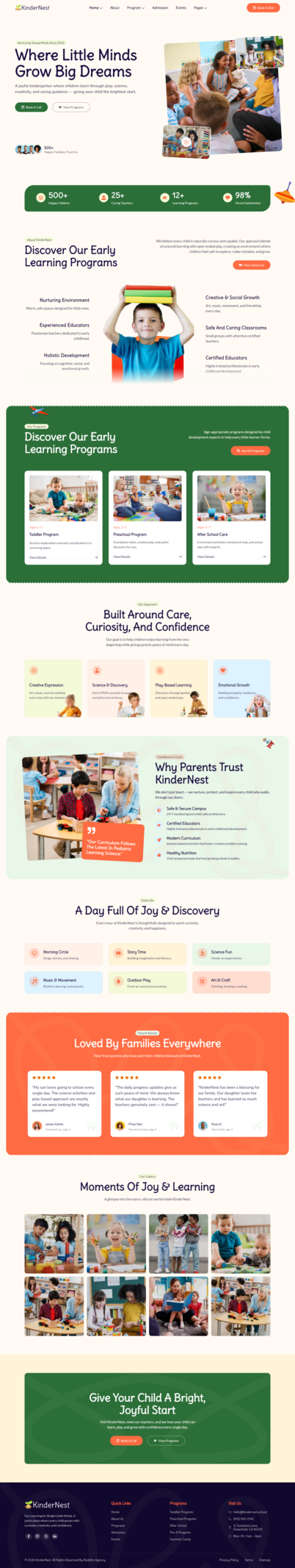 KinderNest – Kindergarten & Child Education Elementor Template Kit