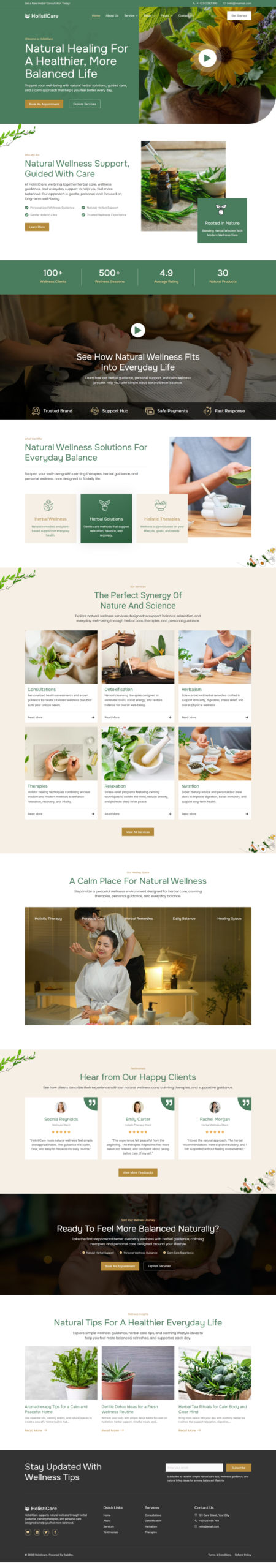 HolistiCare – Natural Healing & Holistic Therapy Elementor Template Kit
