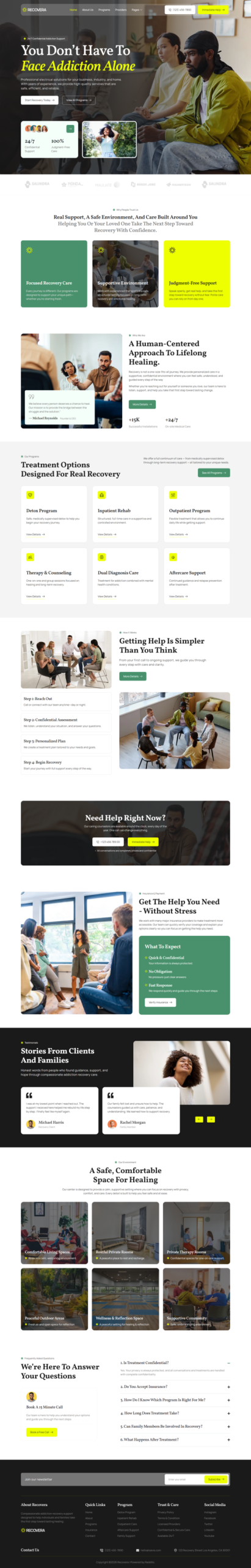 Recovera – Addiction Recovery & Rehab Center Elementor Template Kit