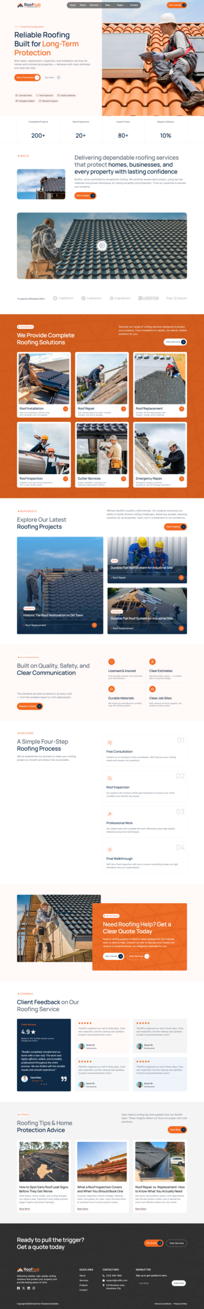 Roofhub – Roofing Services Elementor Template Kit