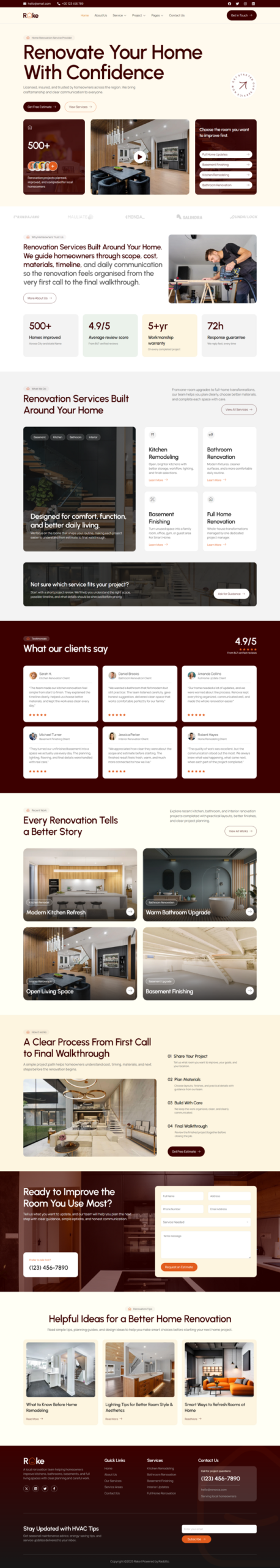 Rake – Full Home Renovation & Remodeling Elementor Template Kit