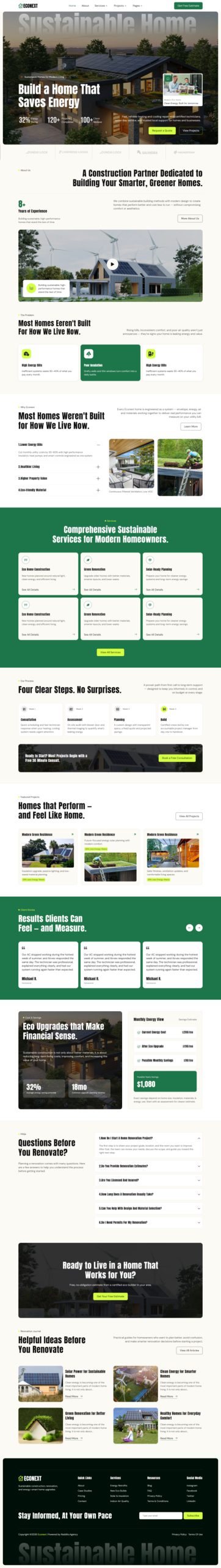 Econext - Sustainable Eco Home Construction Template Kit