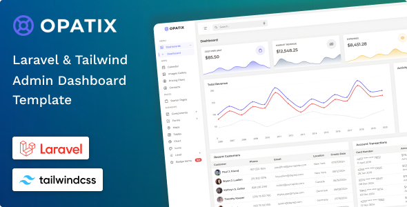 Opatix - Laravel 13 & Tailwind CSS 4 Admin Dashboard Template
