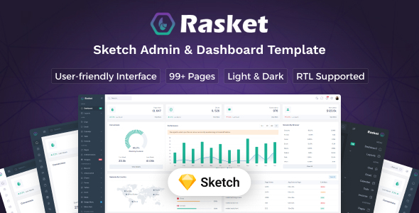 Rasket - Sketch Admin Dashboard Template