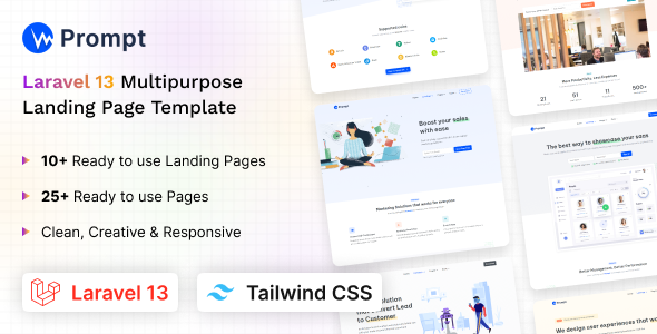 Prompt - Tailwind CSS & Laravel 13 Multipurpose Landing Template