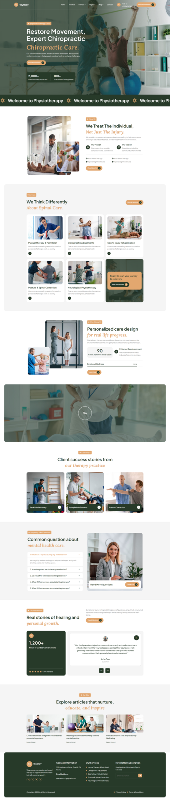 Phythey - Physiotherapy & Chiropractic Elementor Template Kit