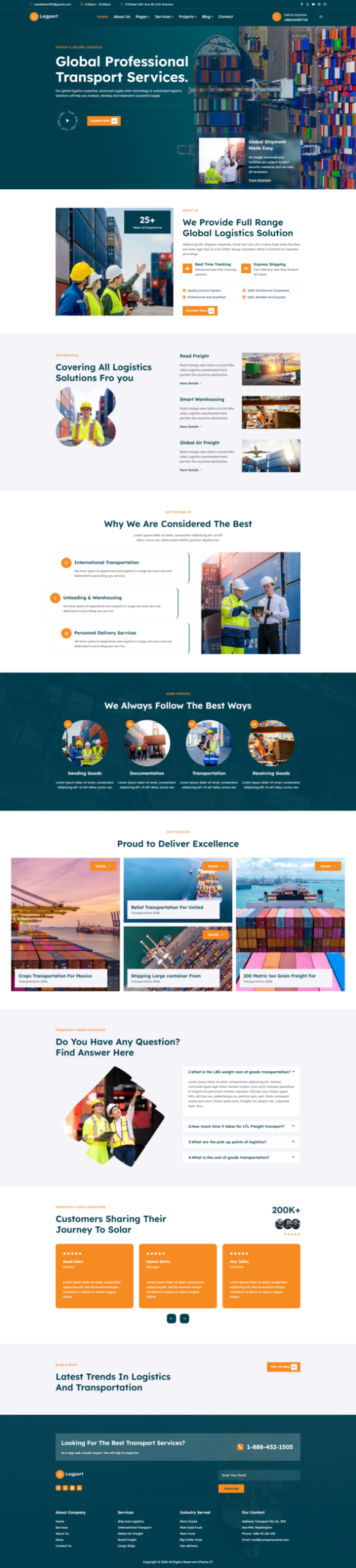 Logport - Transport & Logistics Elementor Template Kit listing image