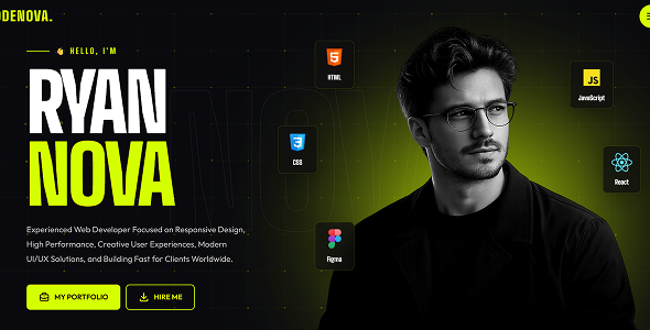 Codenova Personal Portfolio HTML Template listing image