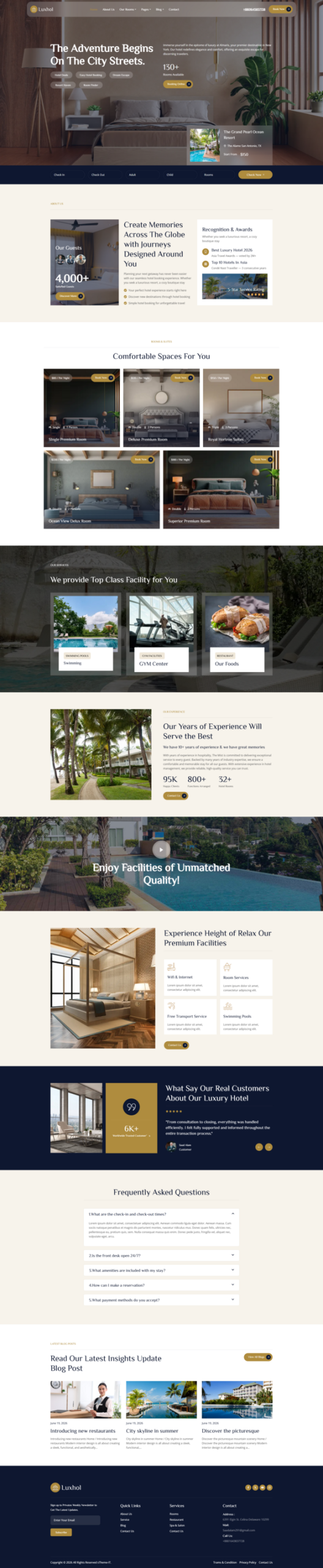 Luxhol - Luxury Resort & Hotel Booking Elementor Template Kit