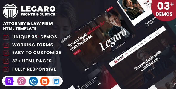 Legaro - Attorney & Law Firm HTML Template product preview