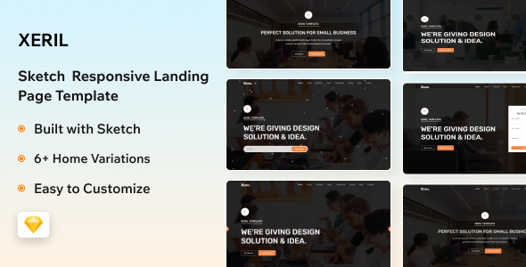Xeril - Sketch Business Landing Page Template