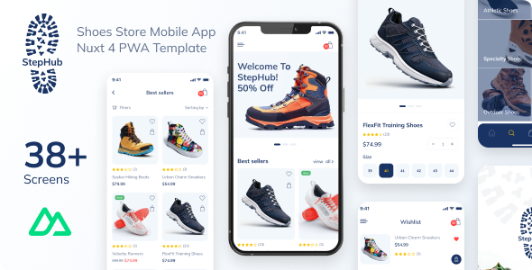 StepHub – Nuxt 4 PWA Shoes Store eCommerce Template