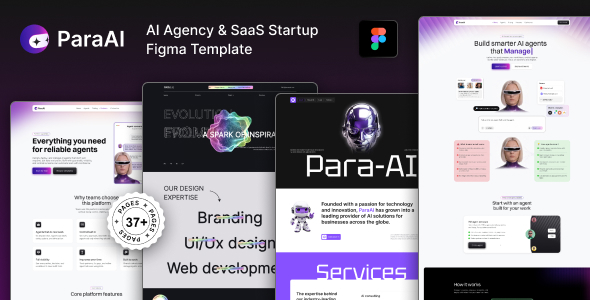 ParaAI - Figma AI Agency & SaaS Startup Website Template