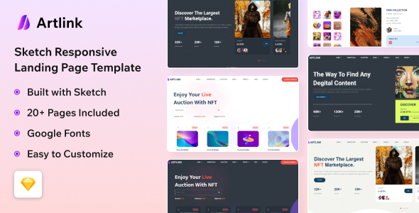 Artlink - Sketch NFT Marketplace & Digital Art Website Template