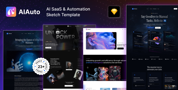 AIAuto - Sketch AI SaaS, Technology & AI Automation Template
