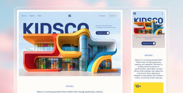 Kidsco – Early Education Website UI Figma Template