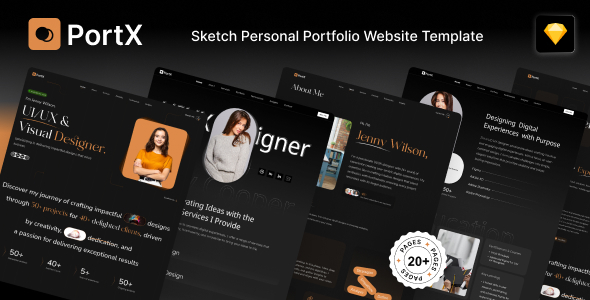 PortX - Sketch Personal Portfolio Website Template