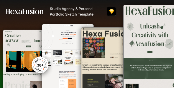 Hexafusion - Sketch Studio Agency & Portfolio Template