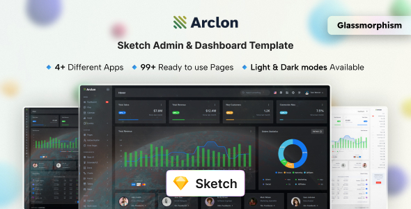 Arclon - Sketch Glassmorphism Admin & Dashboard Template