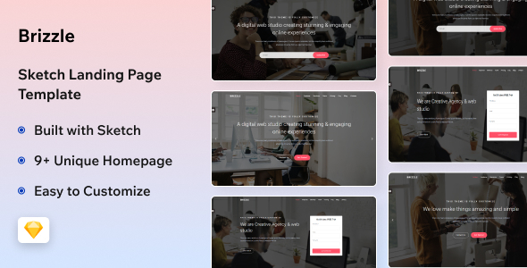 Brizzle - Sketch Agency & Startup Landing Page Template