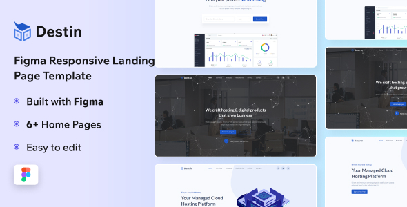 Destin - Figma SaaS & Startup Landing Page Template