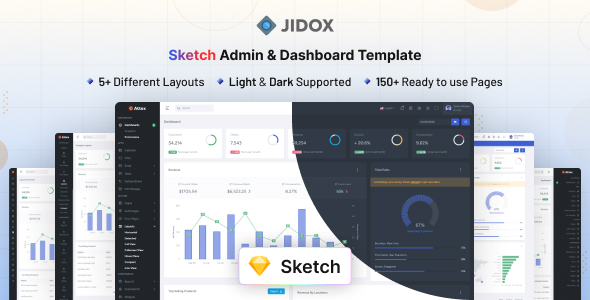 Jidox - Sketch Admin & Dashboard UI Kit