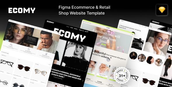 ECOMY - Sketch Ecommerce & Retail Shop website Template