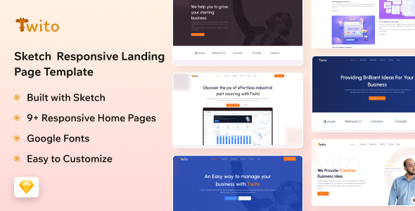 Twito - Sketch SaaS & Business Landing Page Template