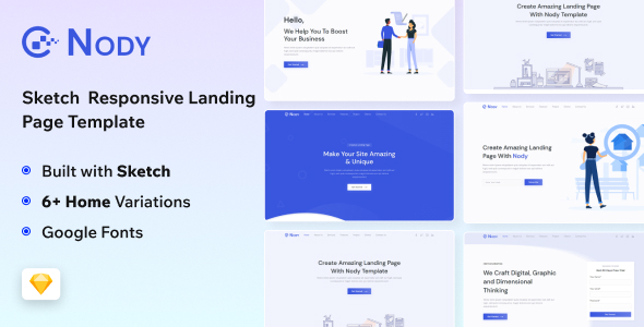 Nody - Sketch Business Landing Page Template