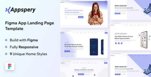 Appspery - Figma App Landing Page Template