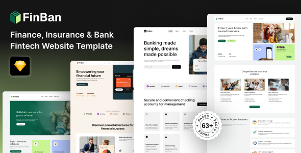 FinBan - Sketch Finance, Insurance & FinTech Template