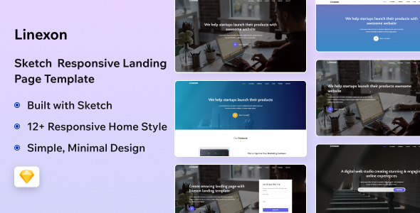 Linexon - Sketch Business Landing Page Template
