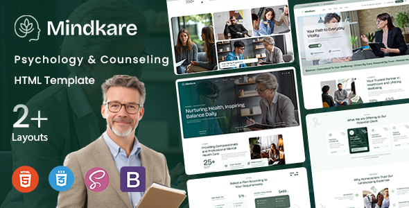 Mindkare - Psychology & Counseling HTML Template product preview