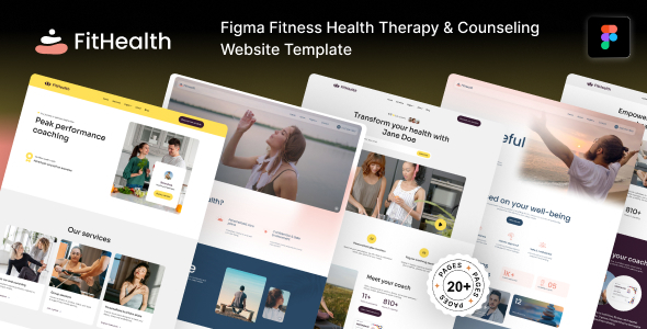 FitHealth - Figma Fitness, Therapy & Wellness Coaching Template