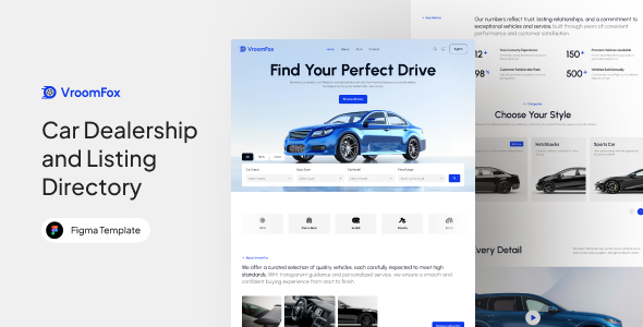 VroomFox - Car Dealership & Listing Figma Template
