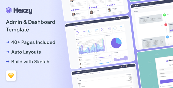 Hexzy - Sketch Business Analytics & Admin Dashboard Template