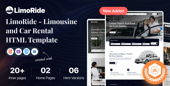 Preview image for LimoRide - Limousine and Car Rental HTML Template