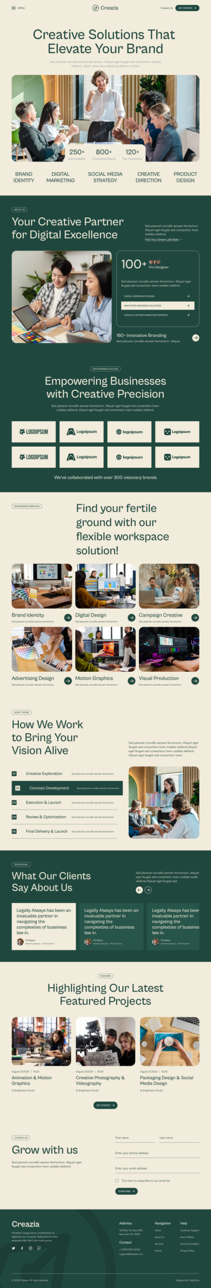 Creazia – Creative Agency Website Elementor Template Kits