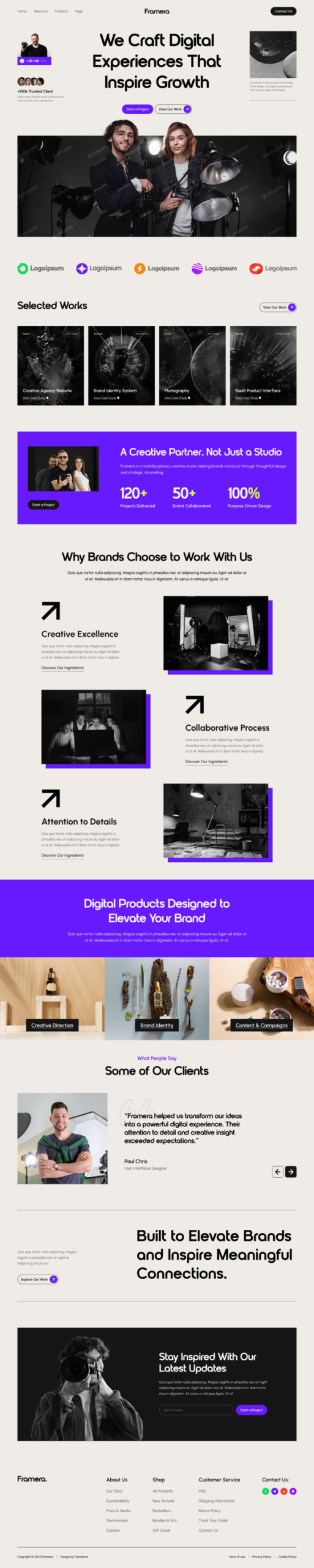 Framera - Creative Studio Portfolio Elementor Template Kits