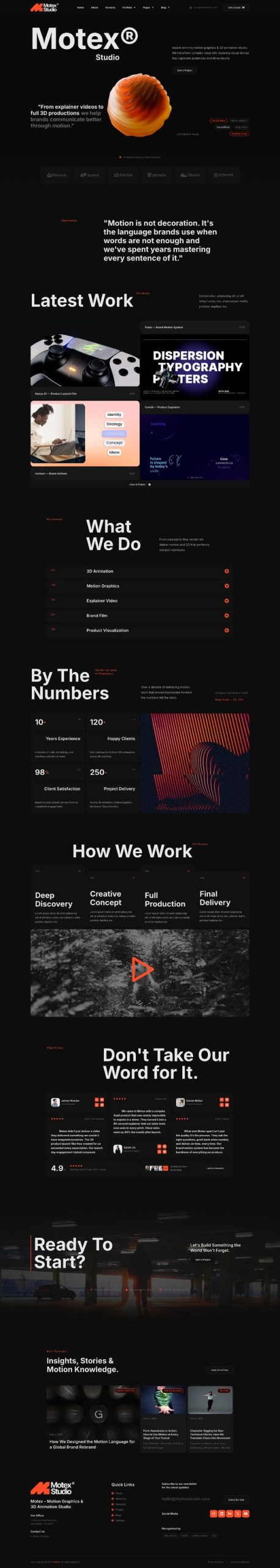 Motex - Motion Graphics & 3D Animation Studio Elementor Pro Template Kit